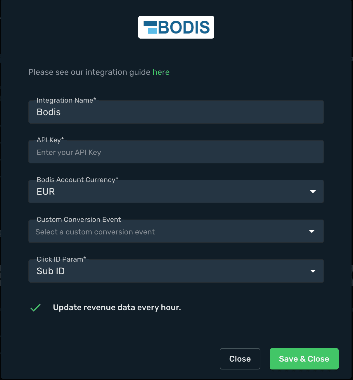 Bodis integration step 3
