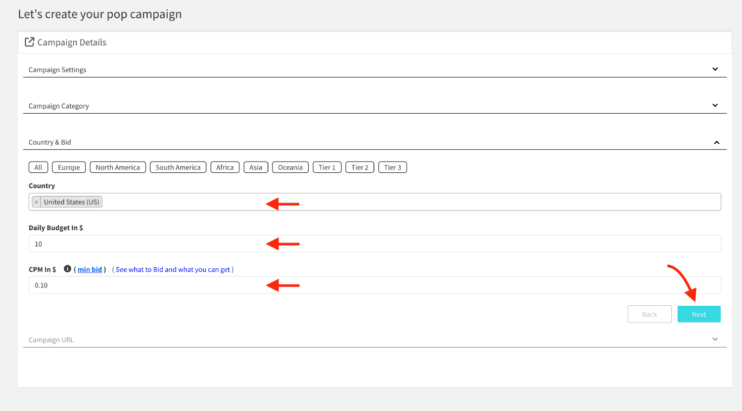 Step 3. Create a campaign in Yeesshh 4