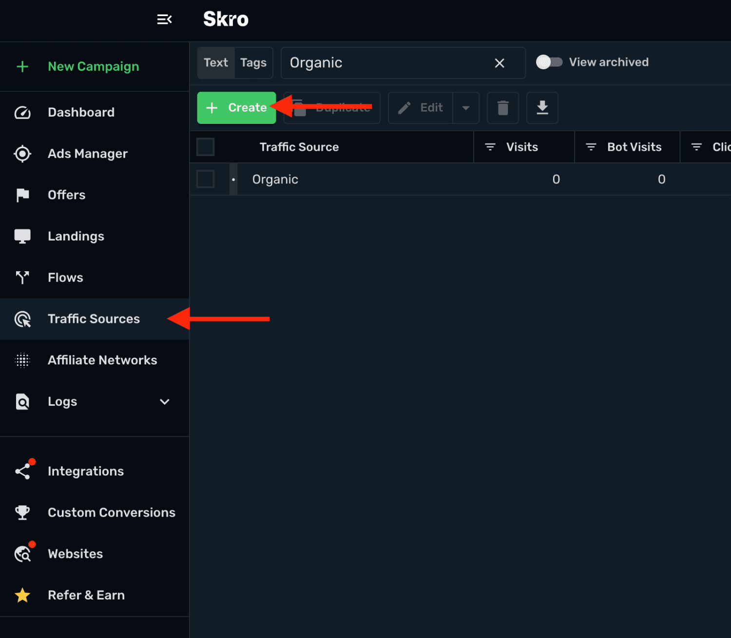How to set up TacoLoco traffic source on Skro?