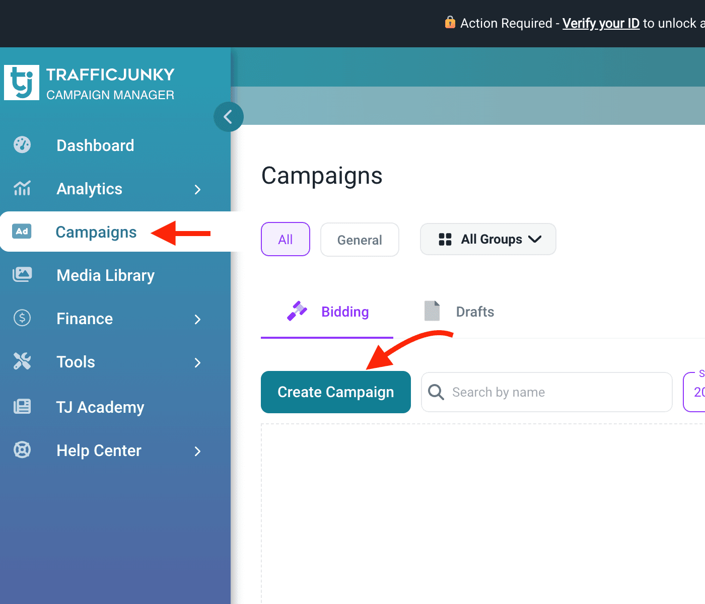 Step 1. Create a campaign on TrafficJunky.