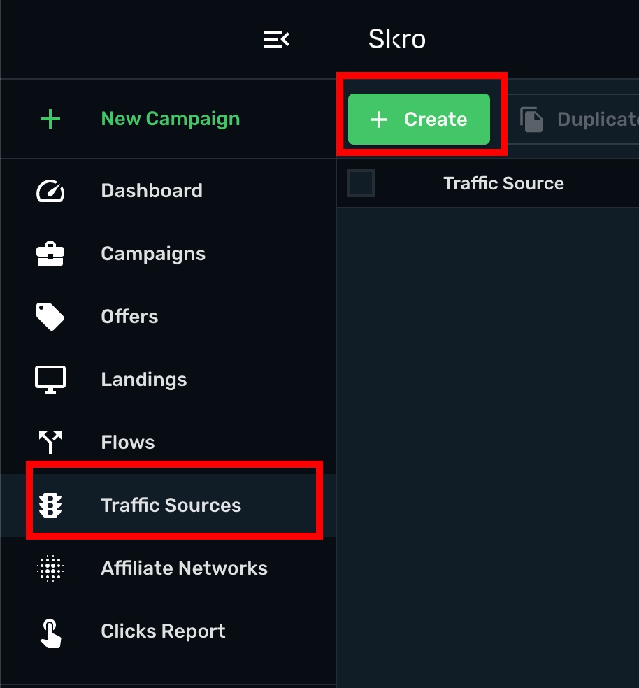 Setup Pushground traffic source step 1
