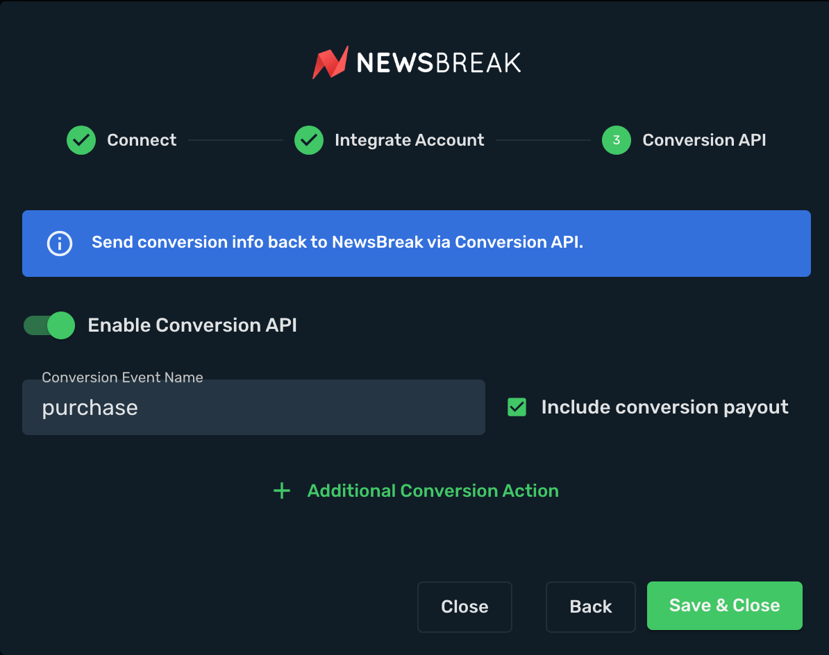 NewsBreak Integration step 5