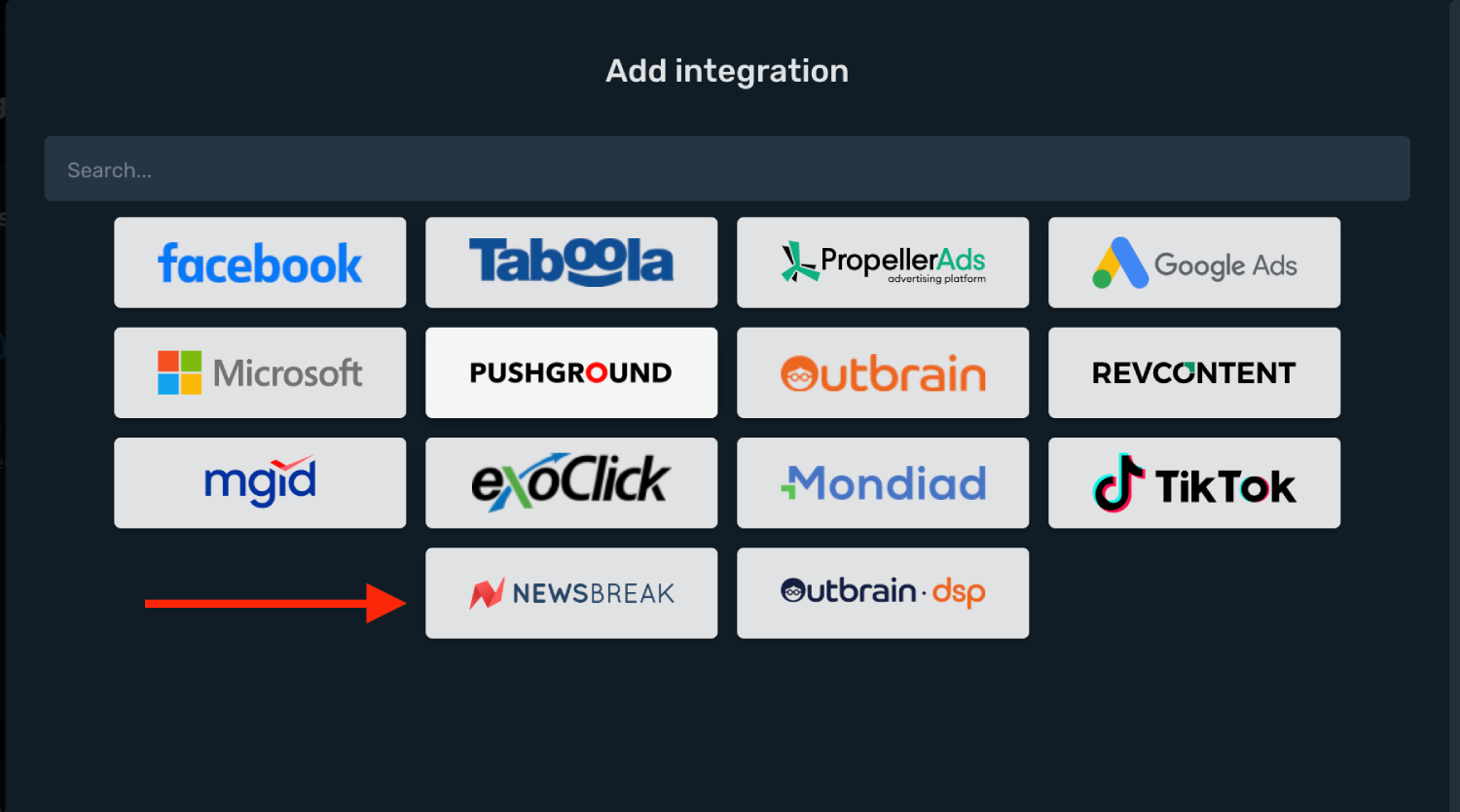 NewsBreak Integration step 2