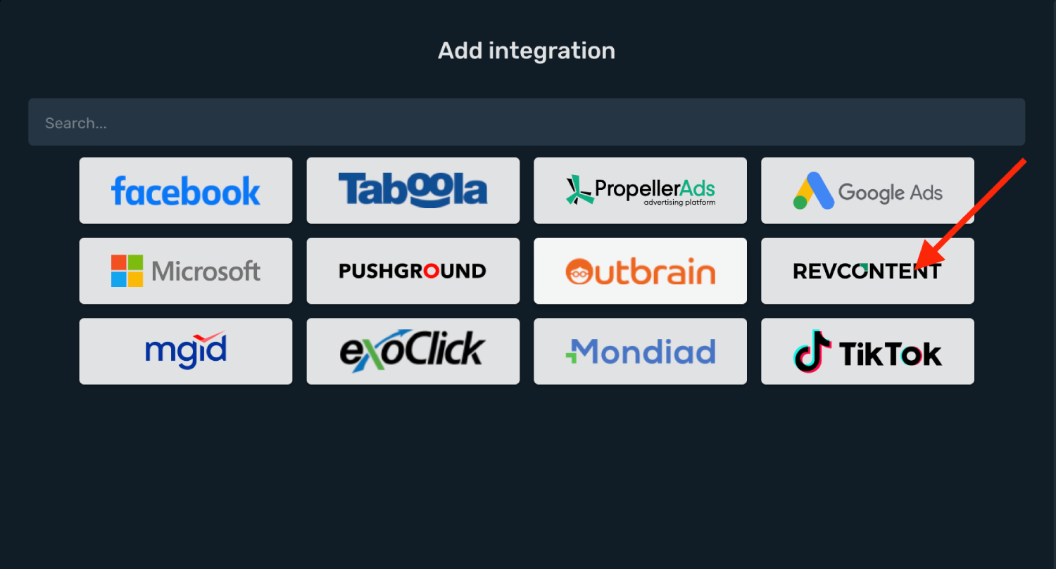 Revcontent Integration step 2