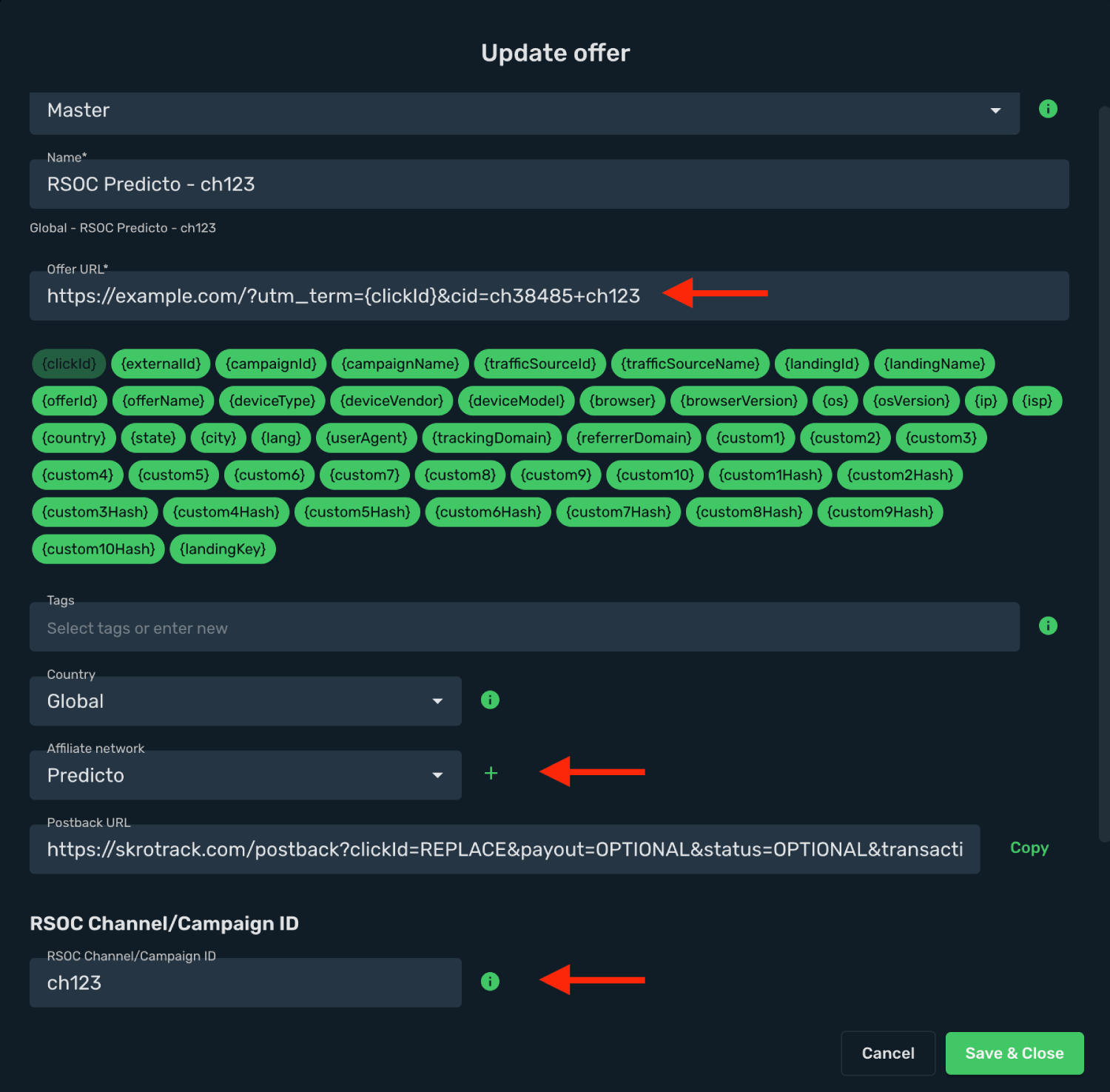 Predicto.ai RSOC integration step 4